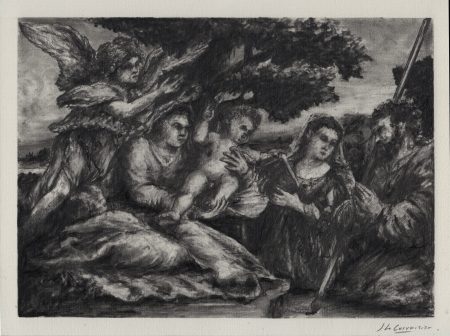 D'après Vierge à l’enfant avec sainte Catherine et saint Thomas de Lorenzo Lotto